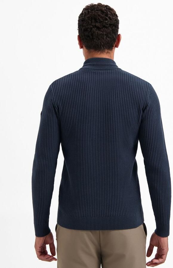 No Excess Half Zip Trui Rib Navy - Foto 3