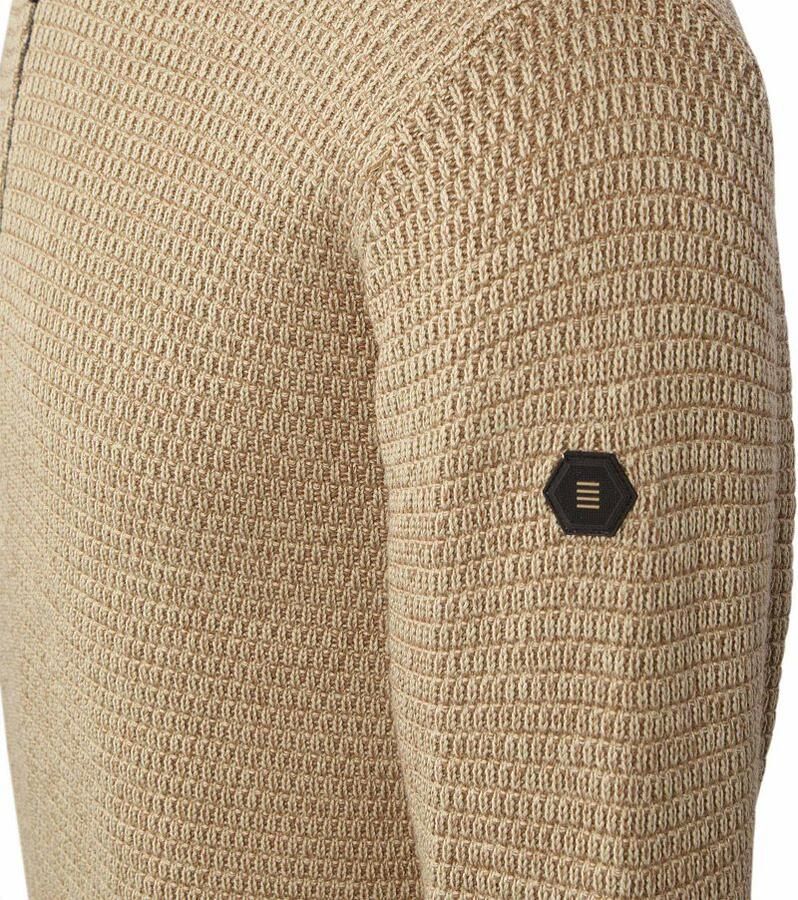 No Excess gebreide trui met ingebreid patroon beige - Foto 3