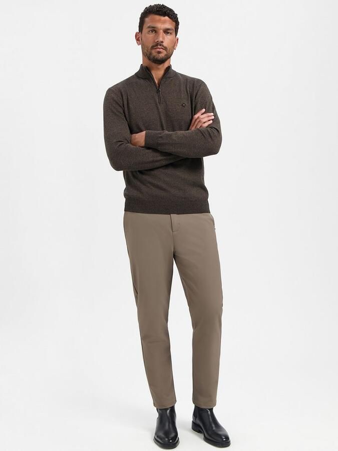 No Excess Half Zip Trui Taupe Melange - Foto 4