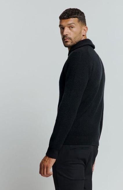 No Excess Half Zip Trui Two Coloured Melange Zwart - Foto 5