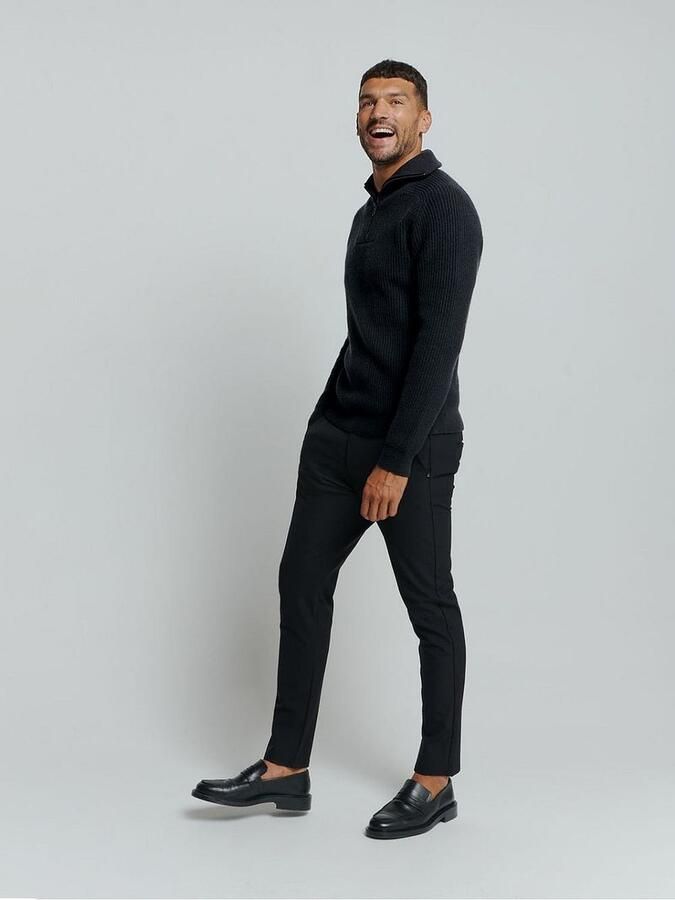 No Excess Half Zip Trui Two Coloured Melange Zwart - Foto 3