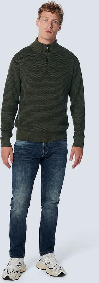 No Excess Half Zipper Donkergroen - Foto 4