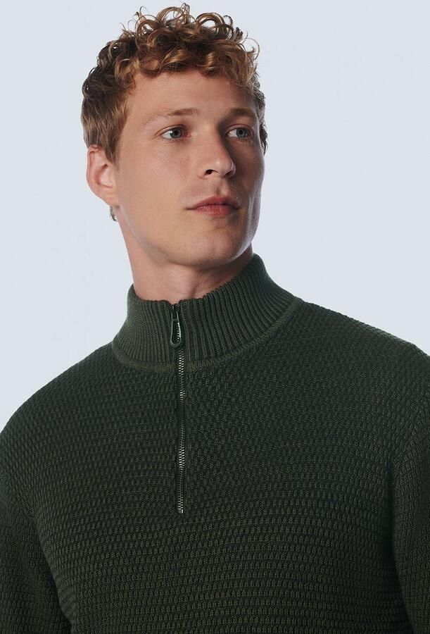 No Excess Half Zipper Donkergroen - Foto 2