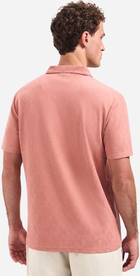 No Excess Polo Shirt Korte Mouw Jacquard Poloshirt Riva Coral - Foto 6
