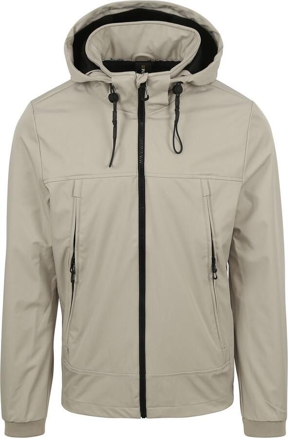 No Excess Trainingsjack Jas Half lang met Capuchon Beige