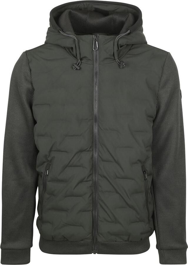No Excess Jas Knitted Sleeve Donkergroen