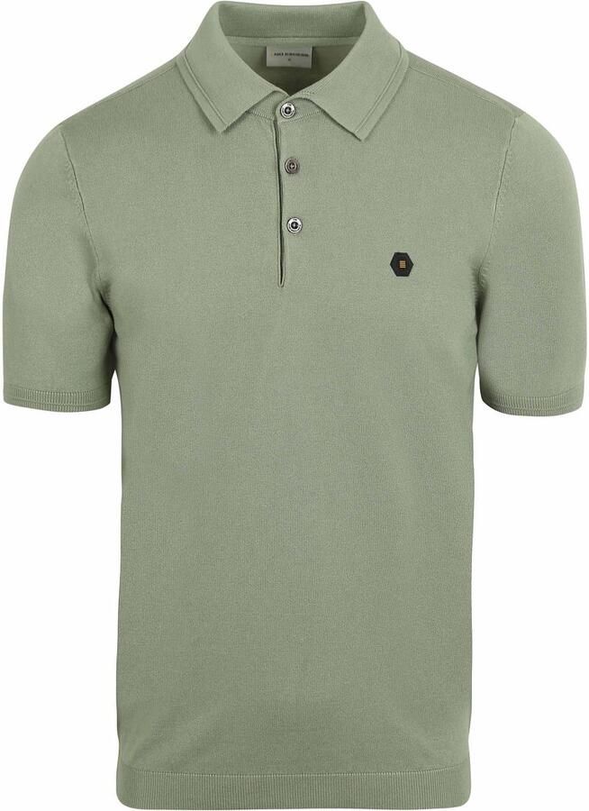 No Excess Knitted Poloshirt Groen