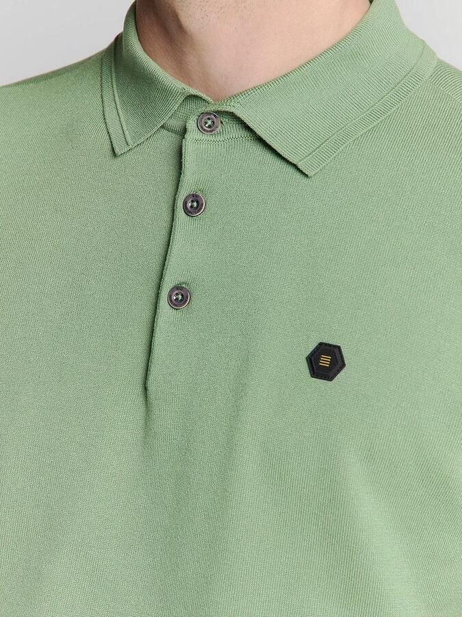 No Excess Knitted Poloshirt Groen - Foto 5