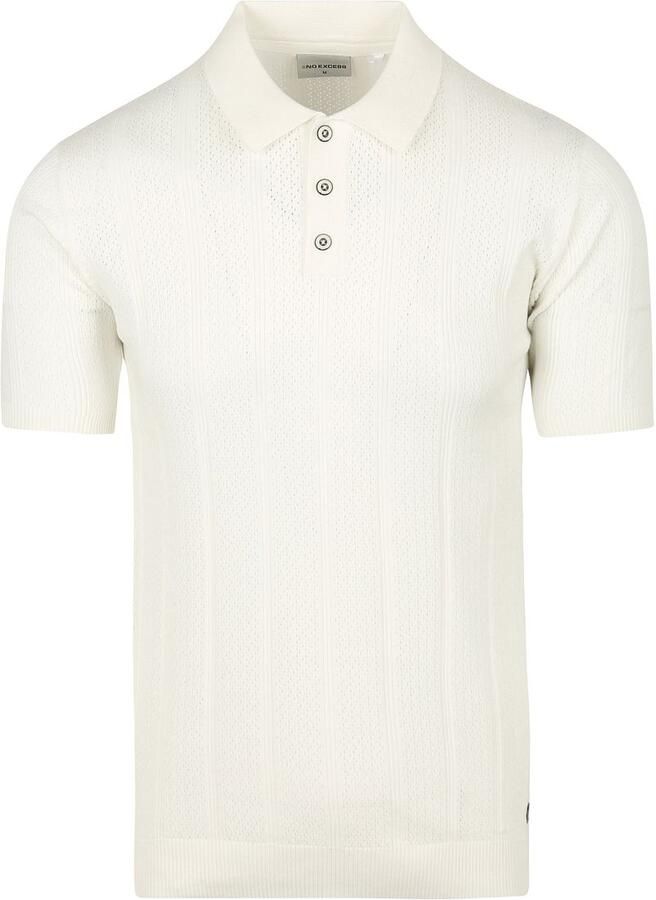 No Excess Knitted Poloshirt Off White