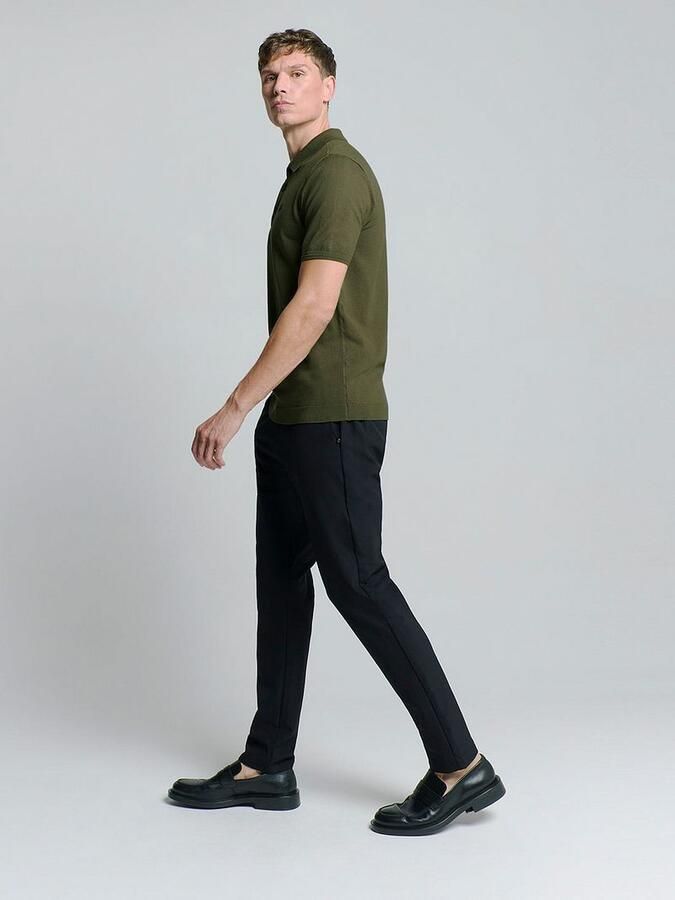 No Excess Knitted Poloshirt Olijfgroen - Foto 2