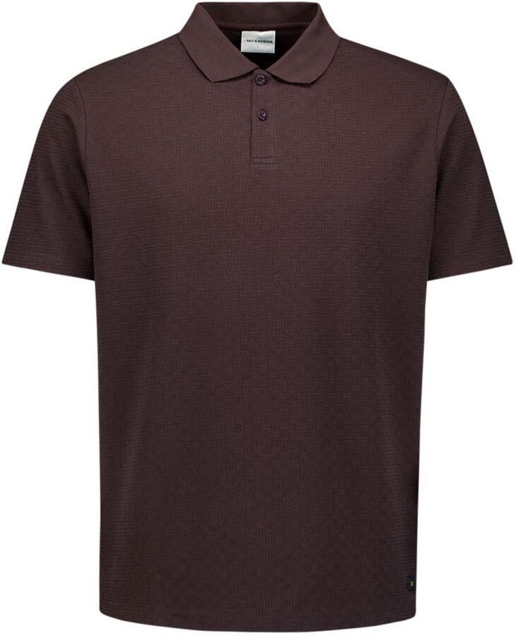 No Excess Knitted Poloshirt Structure Bruin