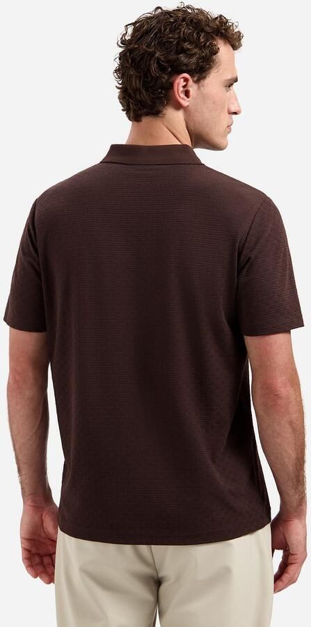 No Excess Knitted Poloshirt Structure Bruin - Foto 3