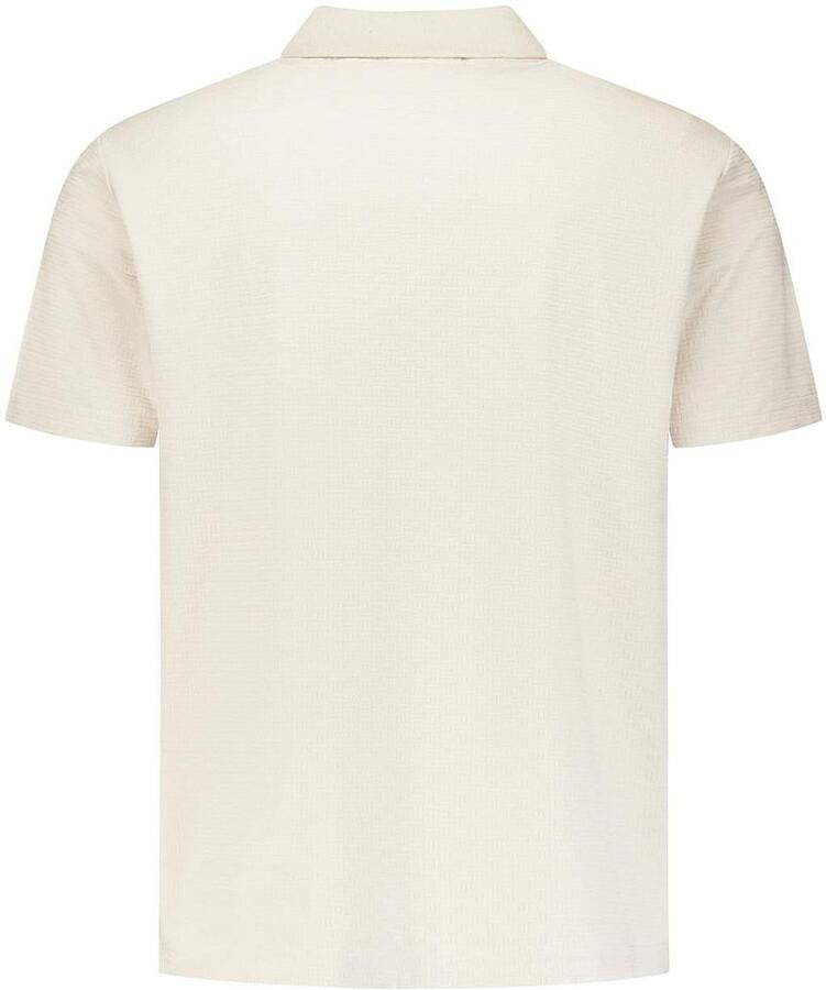 No Excess Knitted Poloshirt Structure Ecru - Foto 2