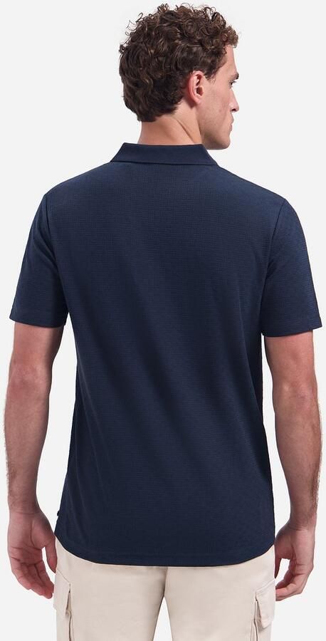 No Excess Knitted Poloshirt Structure Navy - Foto 4