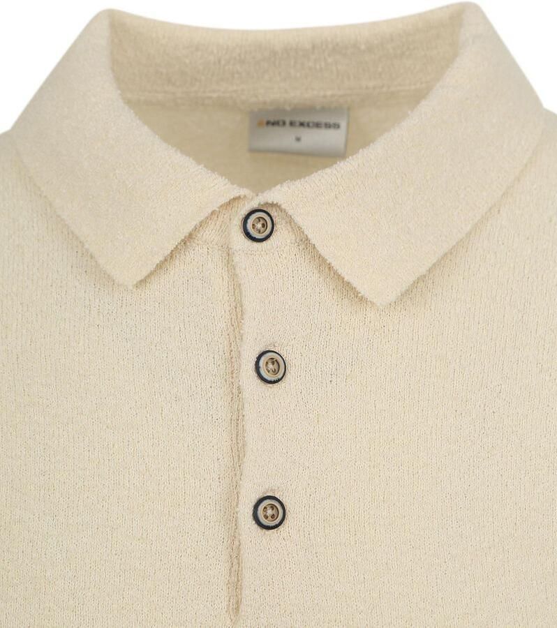 No Excess Knitted Poloshirt Structuur Ecru - Foto 2