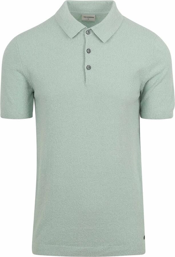 No Excess Knitted Poloshirt Structuur Groen