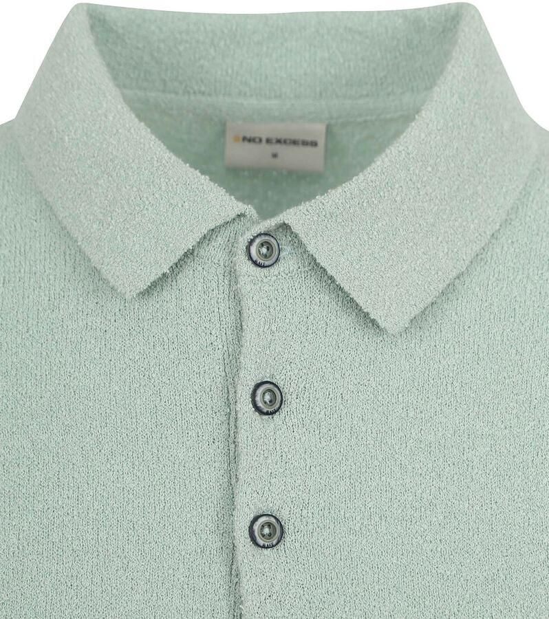 No Excess Knitted Poloshirt Structuur Groen - Foto 2