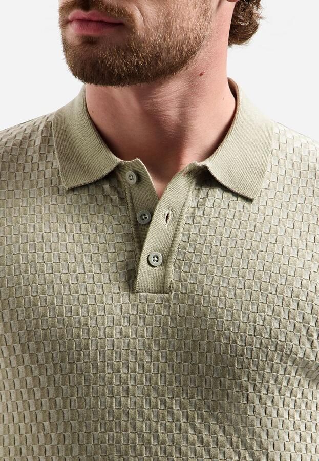 No Excess Knitted Poloshirt Taupe - Foto 2