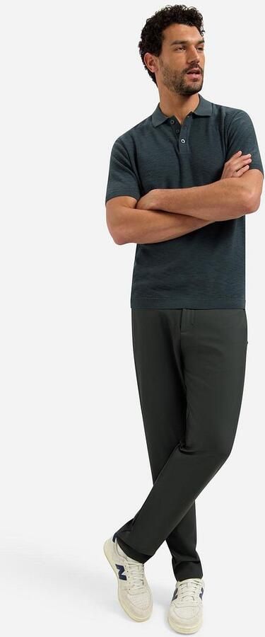 No Excess Knitted Slub Poloshirt Dark Steel - Foto 4