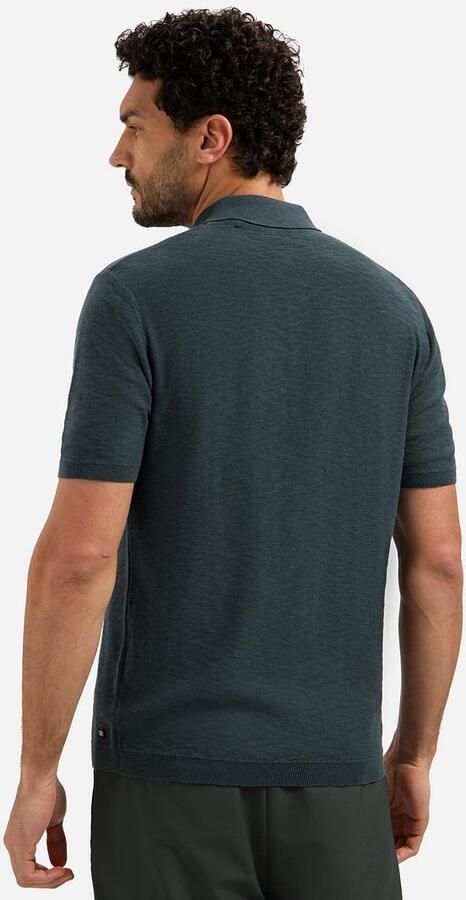No Excess Knitted Slub Poloshirt Dark Steel - Foto 3