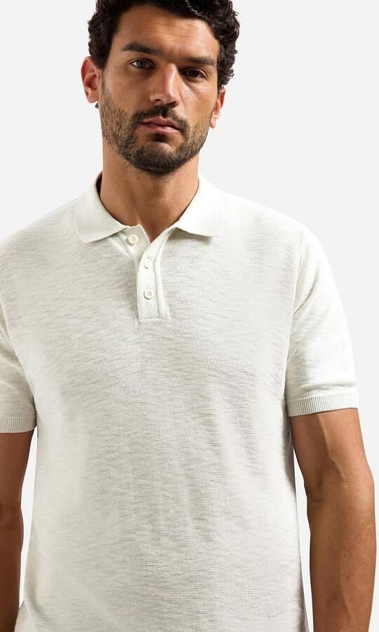 No Excess Polo Shirt Korte Mouw Knitted Slub Poloshirt Kit - Foto 4