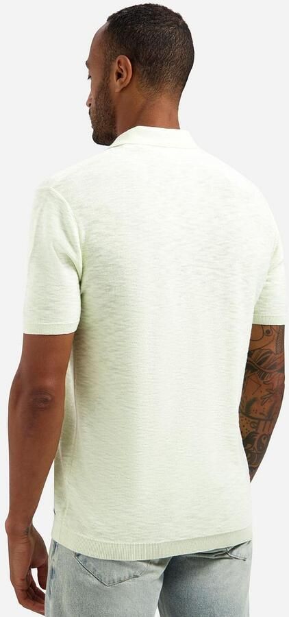 No Excess Polo Shirt Korte Mouw Knitted Slub Poloshirt Lichtgroen - Foto 5