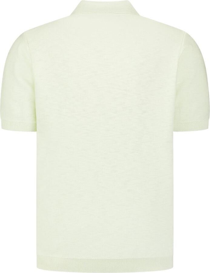 No Excess Polo Shirt Korte Mouw Knitted Slub Poloshirt Lichtgroen - Foto 2