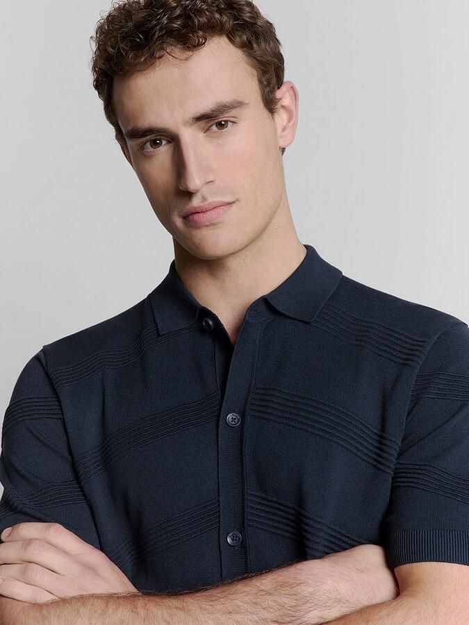 No Excess Knitted Top Navy - Foto 3
