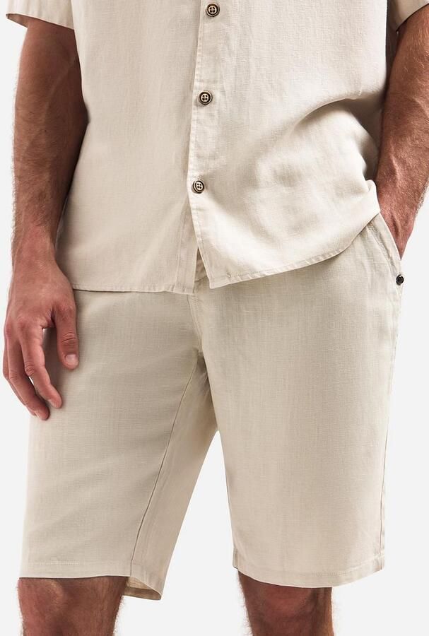 No Excess Linen Short Ecru - Foto 4
