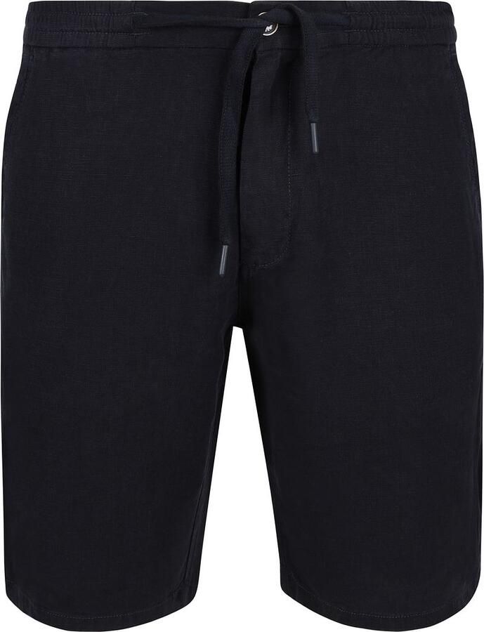 No Excess Linen Short Navy