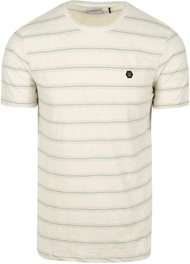 No Excess T-shirt No-Excess T-Shirt Crewneck Jacquard Stripes Ecru - Foto 8