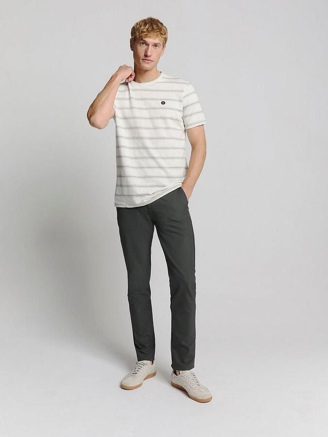 No Excess T-shirt No-Excess T-Shirt Crewneck Jacquard Stripes Ecru - Foto 4