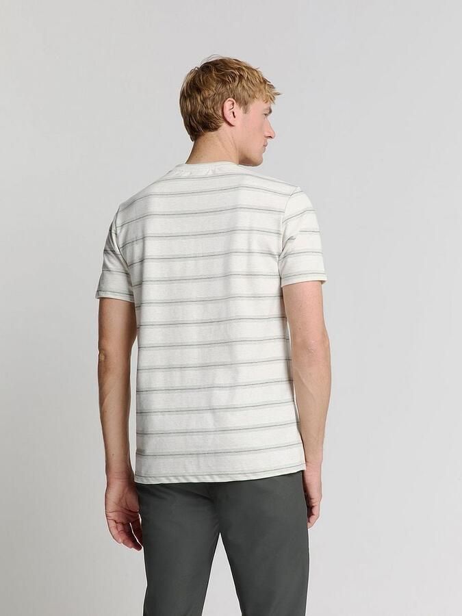 No Excess T-shirt No-Excess T-Shirt Crewneck Jacquard Stripes Ecru - Foto 6