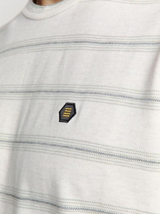 No Excess T-shirt No-Excess T-Shirt Crewneck Jacquard Stripes Ecru - Foto 7