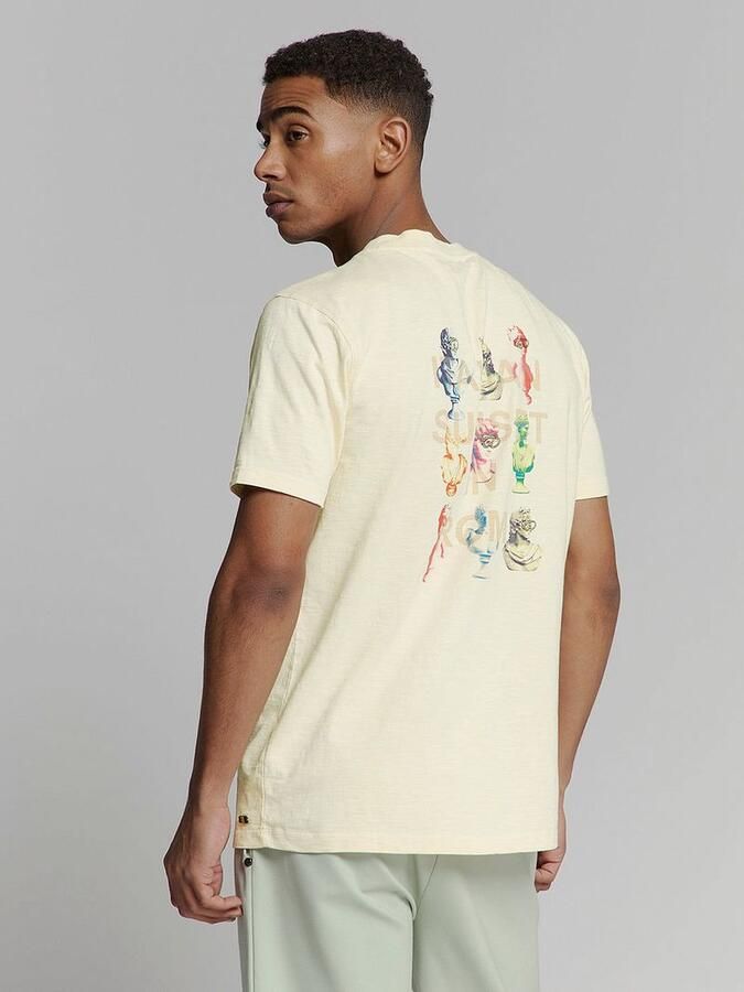 No Excess T-shirt No-Excess T-Shirt Slub Placed Prints Ecru - Foto 3