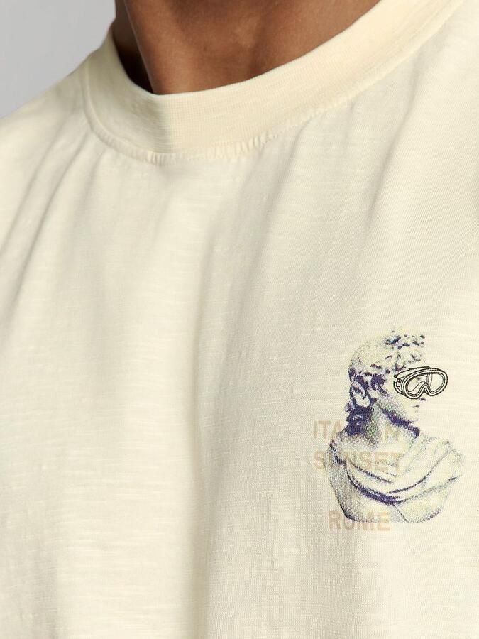 No Excess T-shirt No-Excess T-Shirt Slub Placed Prints Ecru - Foto 4