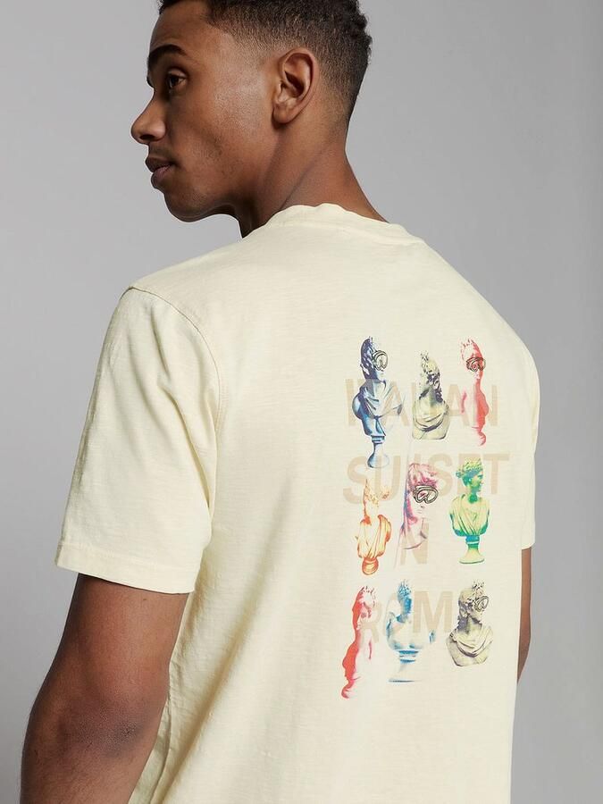 No Excess T-shirt No-Excess T-Shirt Slub Placed Prints Ecru - Foto 5