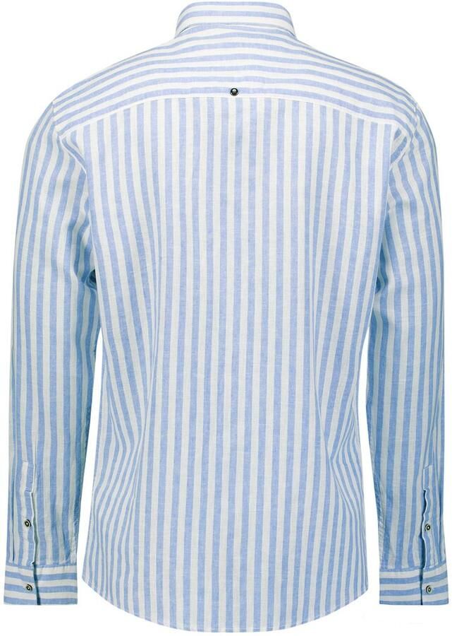 No Excess Overhemd Cotton Linen Stripes Blauw - Foto 3