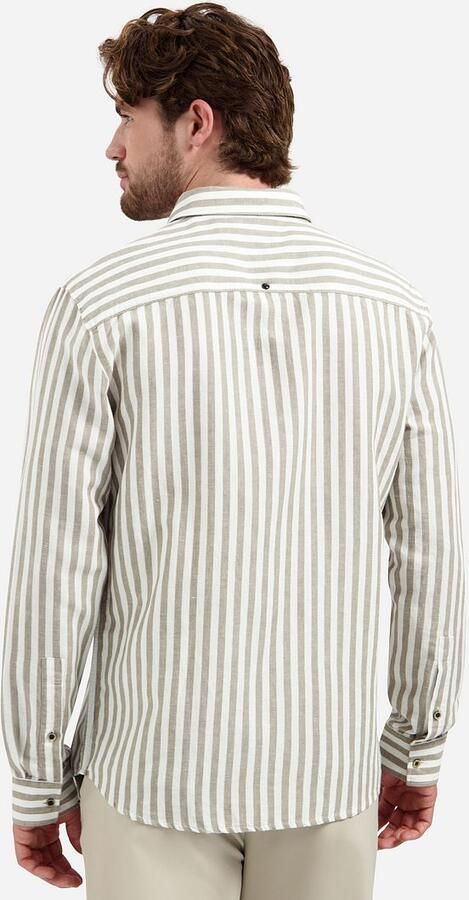 No Excess Overhemd Cotton Linen Stripes Taupe - Foto 4