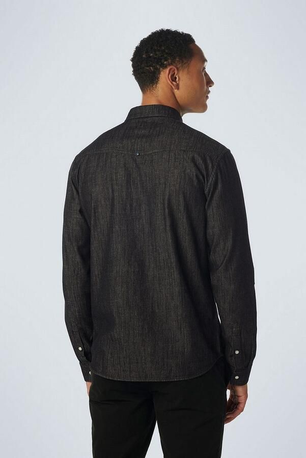 No Excess Overhemd Lange Mouw Overhemd Denim Twill Antraciet - Foto 3