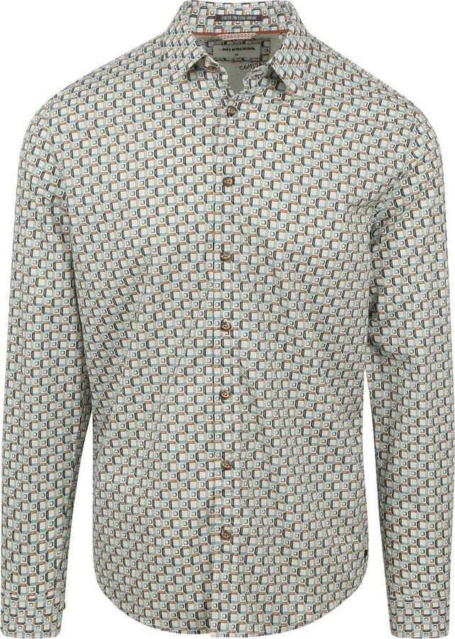 No Excess Overhemd Lange Mouw Overhemd Groen Multicolour Print - Foto 5