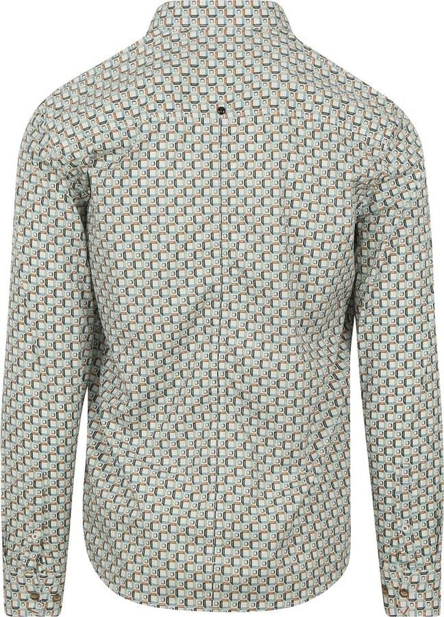No Excess Overhemd Lange Mouw Overhemd Groen Multicolour Print - Foto 4