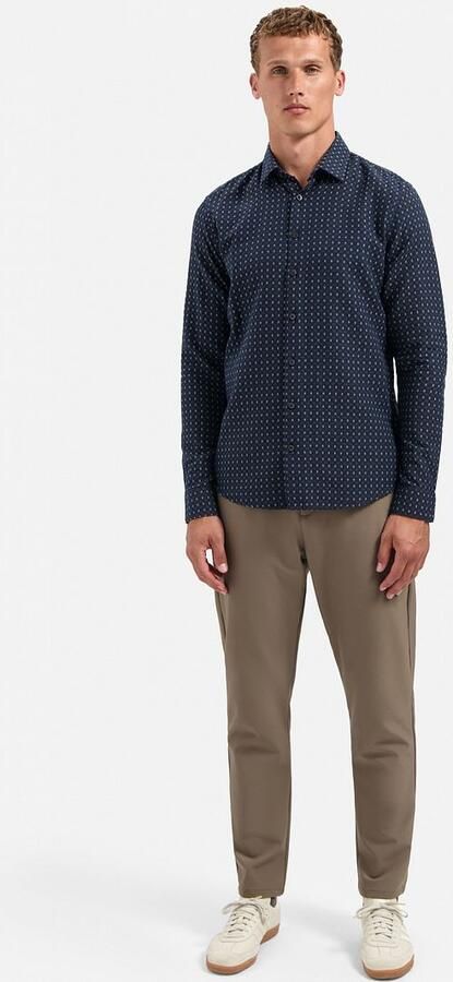 No Excess Overhemd Jacquard Print Navy - Foto 3