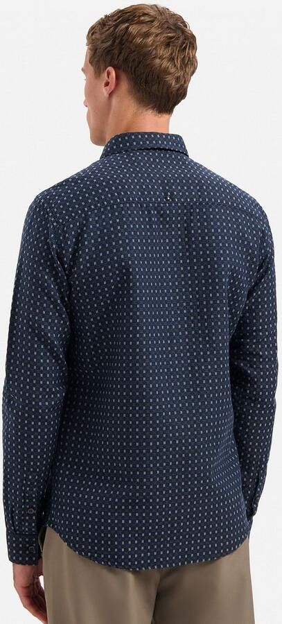 No Excess Overhemd Jacquard Print Navy - Foto 4