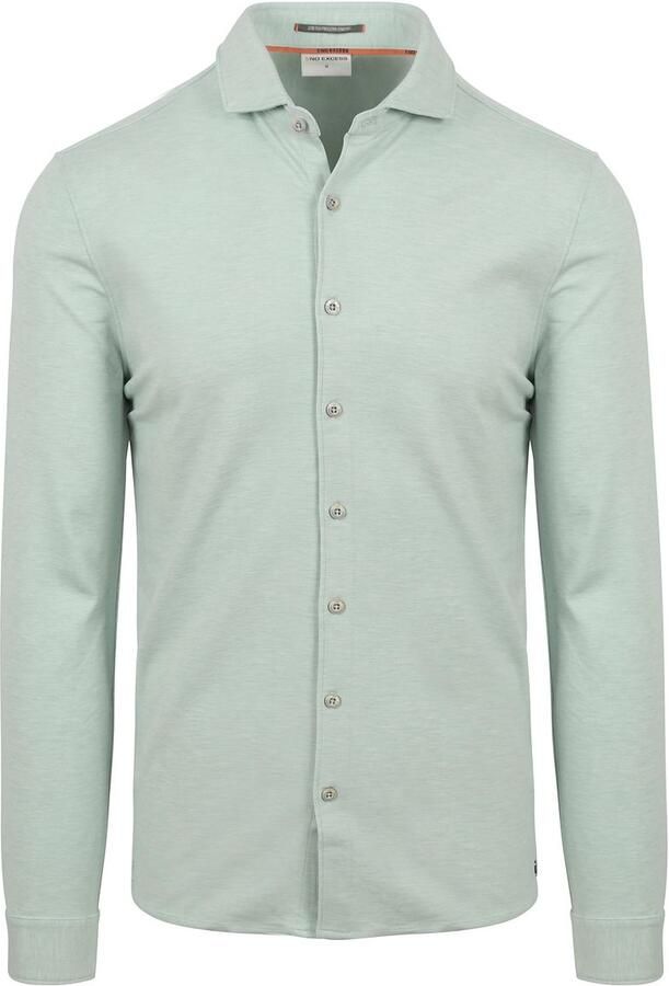 No Excess gemêleerd regular fit overhemd mint