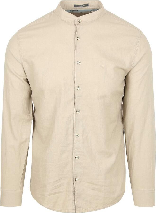 No Excess Overhemd Linnen Blend Beige