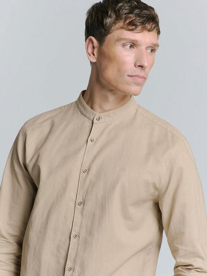 No Excess Overhemd Linnen Blend Beige - Foto 3