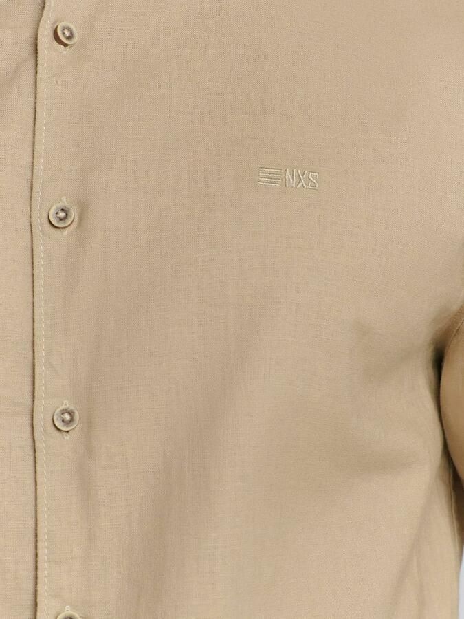 No Excess Overhemd Linnen Blend Beige - Foto 5