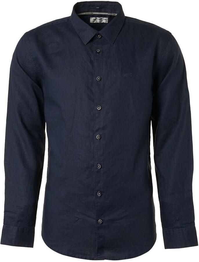 No Excess Overhemd Linnen Navy