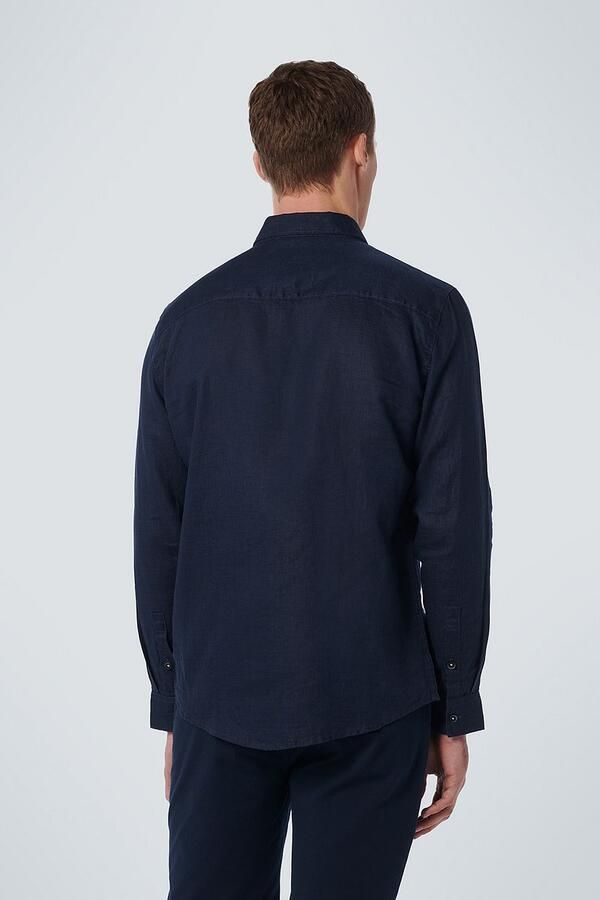 No Excess Overhemd Linnen Navy - Foto 3